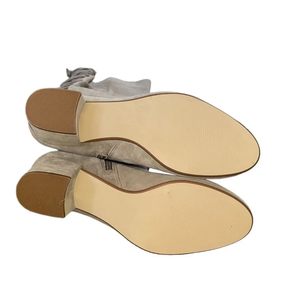 NWOB Steve Madden Hansil over the knee leather tan boots lace 9 - Picture 8 of 11